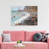 Toile Claude Monet - La plage d'Etretat (Insitu(Salon))