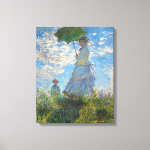 Toile Claude Monet - La Promenade, Femme à l'ombrelle