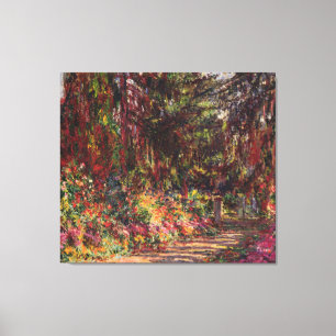 Toile Claude Monet   le chemin de jardin chez Giverny