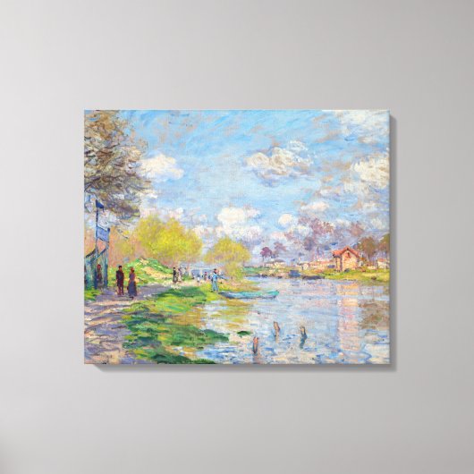 Toile Claude Monet - Le printemps au bord de la Seine (Recto)