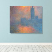 Toile Claude Monet - Les maisons du Parlement Londres (Insitu (Plancher de Bois))