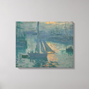 Toile Claude Monet Lever de soleil Marine Voilier Impres