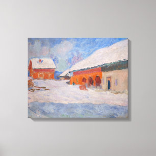 Toile Claude Monet - Norvège, Maisons Rouges à Bjornegaa