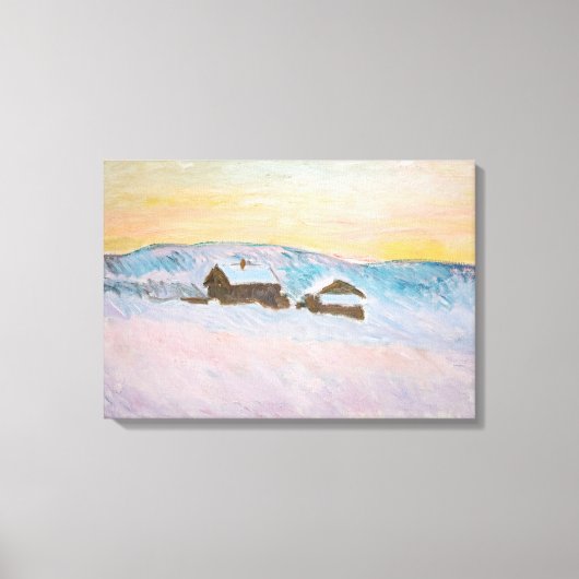 Toile Claude Monet - Norvège Paysage, Maisons Bleues (Recto)