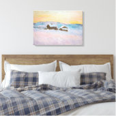 Toile Claude Monet - Norvège Paysage, Maisons Bleues (Insitu(Chambre))