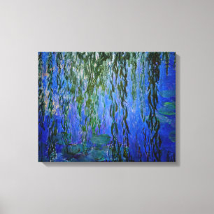 Toile Claude Monet - Nymphéas avec saule pleureur