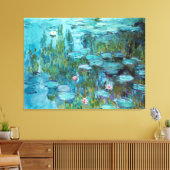 Toile Claude Monet Nympheas Nénuphars Fleurs Étang (Insitu(Salon))