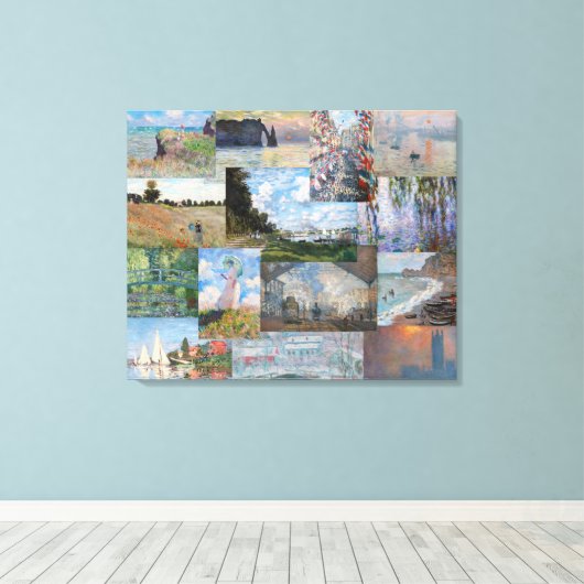 Toile Claude Monet - Patchwork de chefs-d'oeuvre (Insitu (Plancher de Bois))