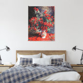 Toile Claude Monet Vintage Red Chrysanthemums (Insitu(Chambre))