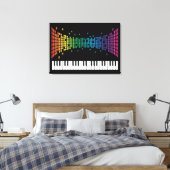 Toile Clavier instrumental piano de musique multicolore (Insitu(Chambre))