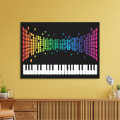 Toile Clavier instrumental piano de musique multicolore (Insitu(Salon))