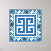 Clé grecque Motif Bleu Et Blancs Imprimer
