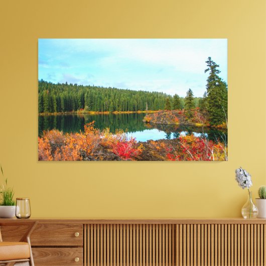 Toile Clear Lake Oregon Autumn Stretted Canvas Print (Insitu(Salon))