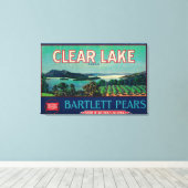 Toile Clear Lake Pear Crate LabelLake County, CA (Insitu (Plancher de Bois))