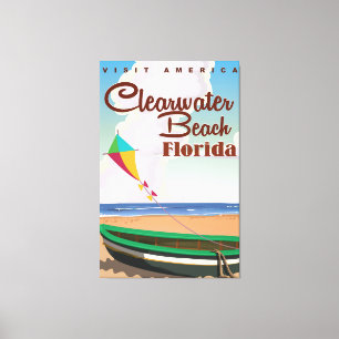 Toile Clearwater Beach, Florida affiche de voyage vintag