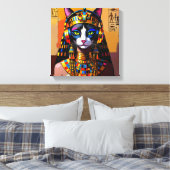 TOILE CLÉOPÂTRE REINE DU NIL-SPHINX CHAT (Insitu(Chambre))