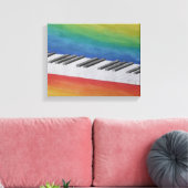 Toile Clés de piano noir et blanc flottant dans le ciel (Insitu(Salon))