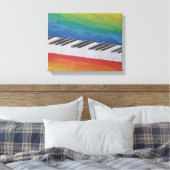 Toile Clés de piano noir et blanc flottant dans le ciel (Insitu(Chambre))