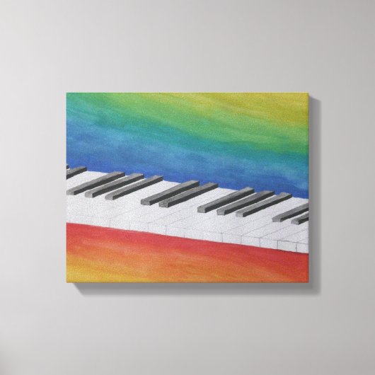 Toile Clés de piano noir et blanc flottant dans le ciel (Recto)
