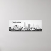 Toile Cleveland OH B&W Lake Skyline Canvas Imprimer (Recto)