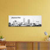 Toile Cleveland OH B&W Lake Skyline Canvas Imprimer (Insitu(Salon))