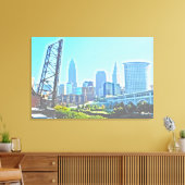 Toile Cleveland, Ohio Blue Morning Skyline (Insitu(Salon))