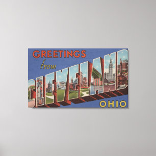 Toile Cleveland, Ohio - grandes scènes 3 de lettre