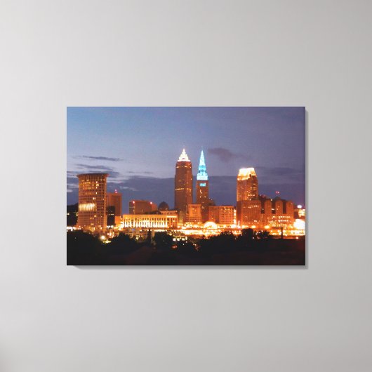 Toile Cleveland, Ohio Terminal Tower Blue Canvas Imprime (Recto)