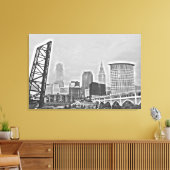 Toile Clic Cleveland River View Skyline (Insitu(Salon))