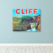 Toile Cliff Apple Étiquette - Chelan Falls, WA (Insitu (Plancher de Bois))