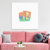 Toile Clipart de chat et de poisson (Insitu(Salon))
