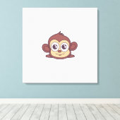 Toile Clipart de singe mignon (Insitu (Plancher de Bois))