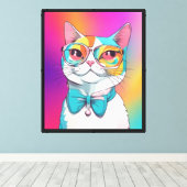 Toile Clipart d'illustration de chat (Insitu (Plancher de Bois))