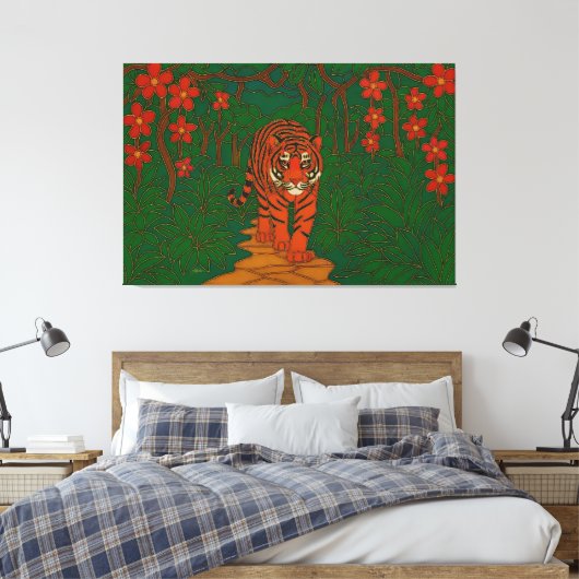 Toile Cloisonne Art Tiger on the Jungle Path (Insitu(Chambre))