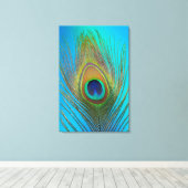 Toile Close up of peacock feather (Insitu (Plancher de Bois))