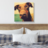 Toile Closeudo drôle d'un chien Doberman naturel (Insitu(Chambre))