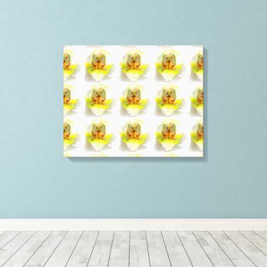 Toile closeup orchidées jaune-blanc (Insitu (Plancher de Bois))
