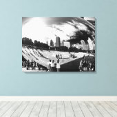 Toile Cloud Gate The Bean Chicago Vide et Blanc Lndscp (Insitu (Plancher de Bois))