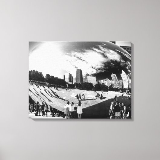 Toile Cloud Gate The Bean Chicago Vide et Blanc Lndscp (Recto)