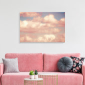 Toile Clouds roses et ciel bleu Nature Triptyque (Insitu(Salon))