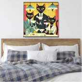 Toile Club Martini Cat Noir Futuriste Rétro (Insitu(Chambre))
