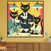 Toile Club Martini Cat Noir Futuriste Rétro (Insitu(Salon))