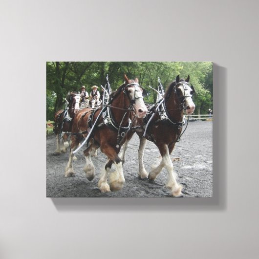 Toile Clydesdales Pulling Carriage (Recto)