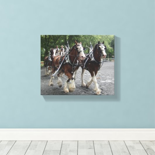 Toile Clydesdales Pulling Carriage (Insitu (Plancher de Bois))