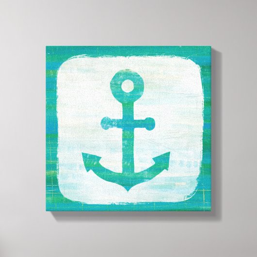 Toile Coastal | Aqua Anchor (Recto)