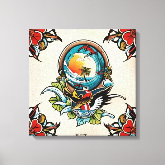 Toile Coastal Pelicans on Marina Pier Canvas Wall Art... (Recto)