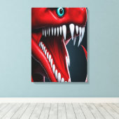 Toile Cobra serpent avec des écailles rouges vibrantes e (Insitu (Plancher de Bois))