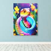 Toile Cobra serpent avec rose et jaune turquoise éclatan (Insitu (Plancher de Bois))