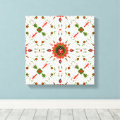 Toile Coccinelle de Noël Rouge, Vert et Blanc (Insitu (Plancher de Bois))