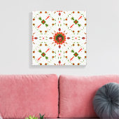 Toile Coccinelle de Noël Rouge, Vert et Blanc (Insitu(Salon))
